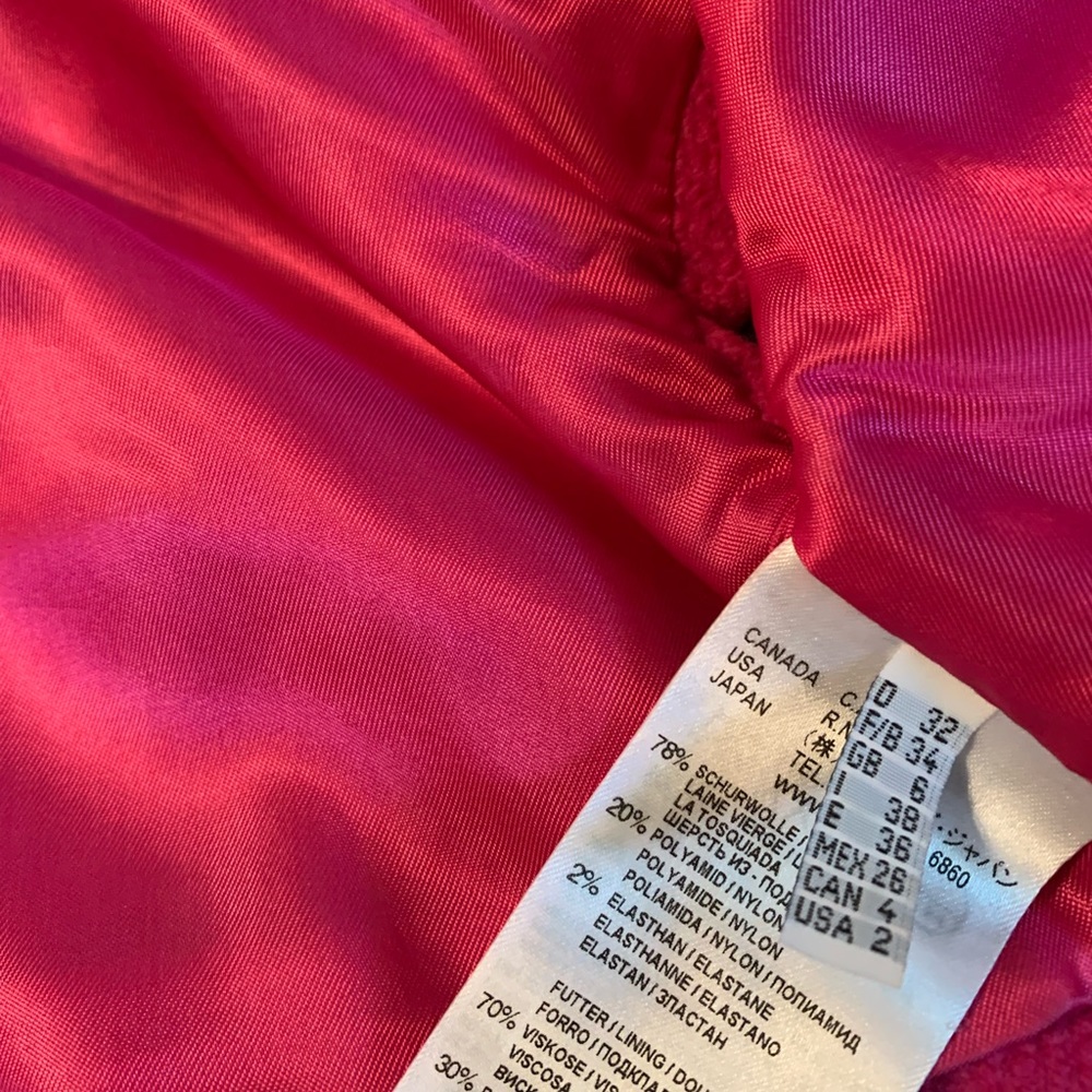 Laurel Cropped Blazer Jacket Women’s 2 XS Bright Pink Career Business Designer - Picture 7 of 8